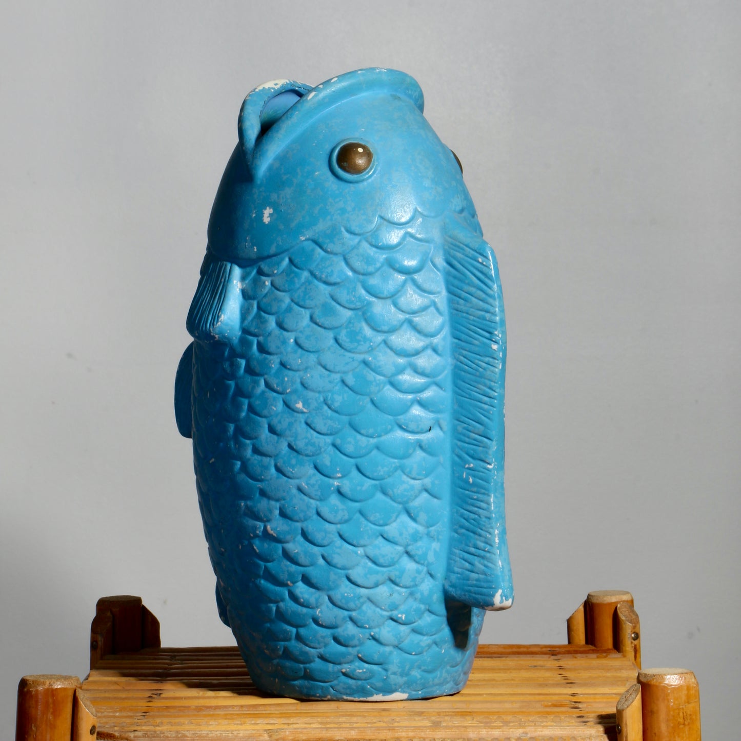 Vase poisson bleu en céramique